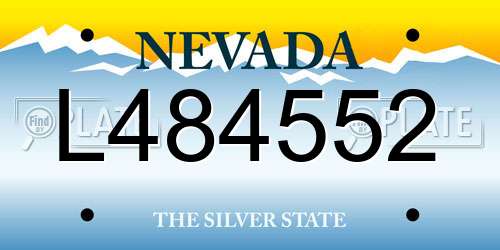L484552 Nevada License Plate