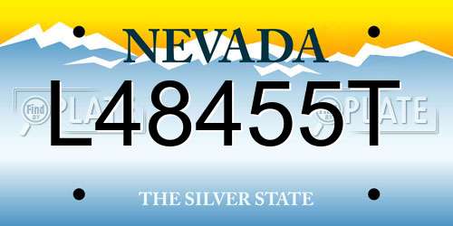 L48455T Nevada License Plate