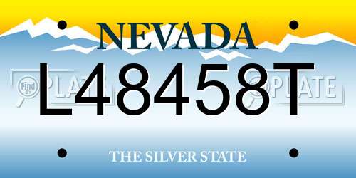 L48458T Nevada License Plate