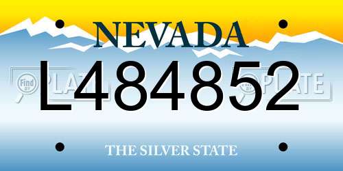 L484852 Nevada License Plate