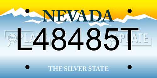 L48485T Nevada License Plate