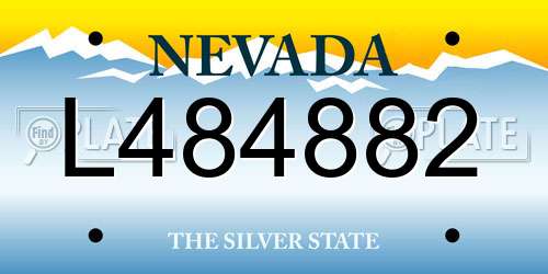 L484882 Nevada License Plate