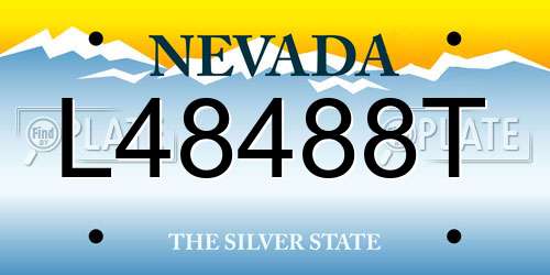 L48488T Nevada License Plate
