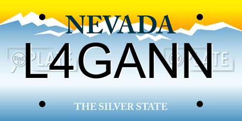 L4GANN Nevada License Plate