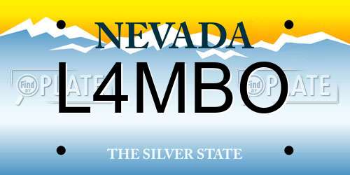 L4MBO Nevada License Plate