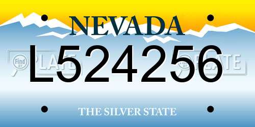 L524256 Nevada License Plate