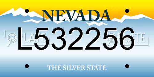 L532256 Nevada License Plate
