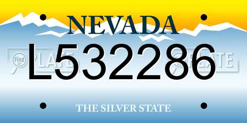 L532286 Nevada License Plate