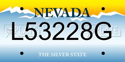 L53228G Nevada License Plate
