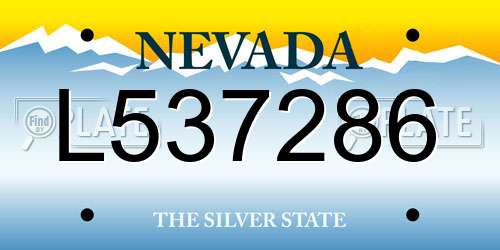 L537286 Nevada License Plate