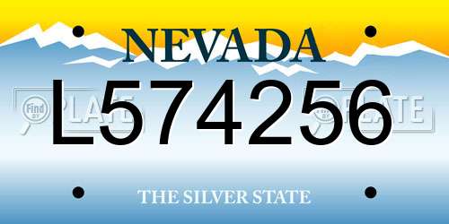 L574256 Nevada License Plate