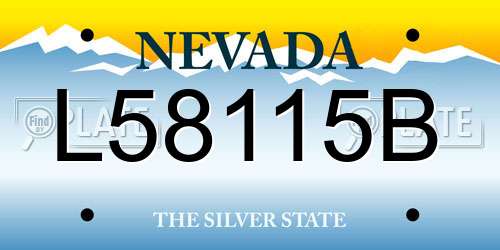 L58115B Nevada License Plate