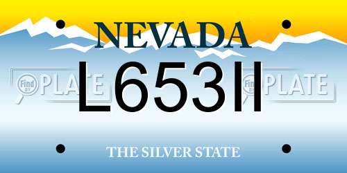 L653II Nevada License Plate