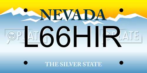 L66HIR Nevada License Plate