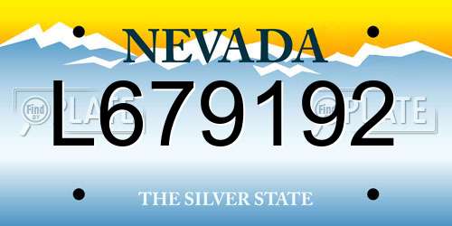 L679192 Nevada License Plate