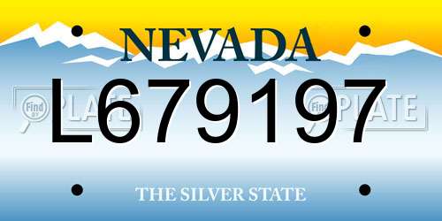 L679197 Nevada License Plate