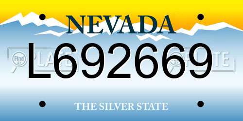 L692669 Nevada License Plate