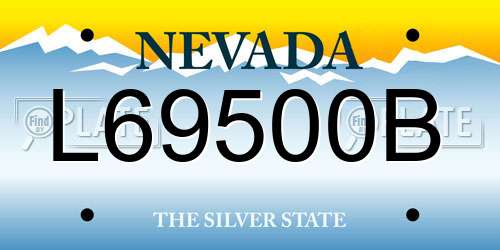 L69500B Nevada License Plate