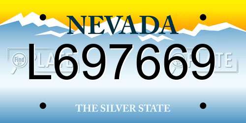 L697669 Nevada License Plate