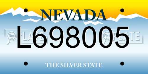 L698005 Nevada License Plate