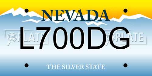 L700DG Nevada License Plate