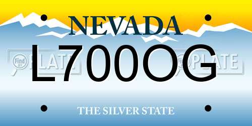 L700OG Nevada License Plate