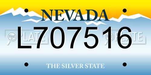 L707516 Nevada License Plate
