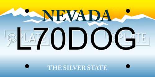 L70DOG Nevada License Plate