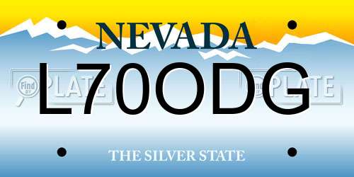 L70ODG Nevada License Plate
