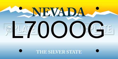 L70OOG Nevada License Plate