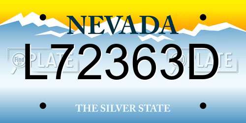 L72363D Nevada License Plate