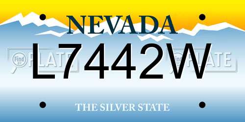 L7442W Nevada License Plate