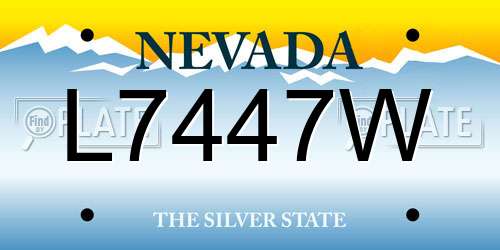 L7447W Nevada License Plate
