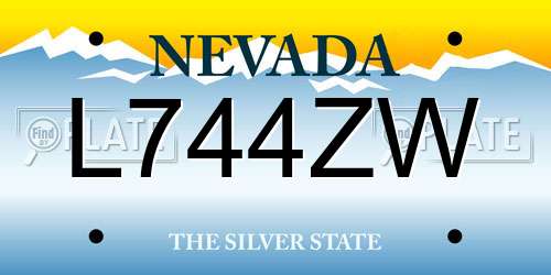 L744ZW Nevada License Plate