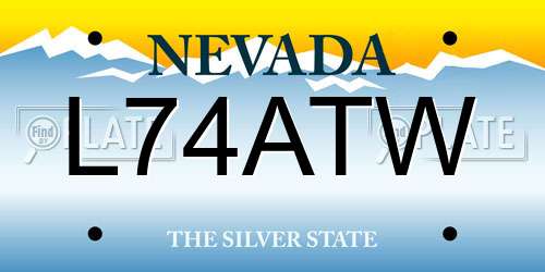 L74ATW Nevada License Plate