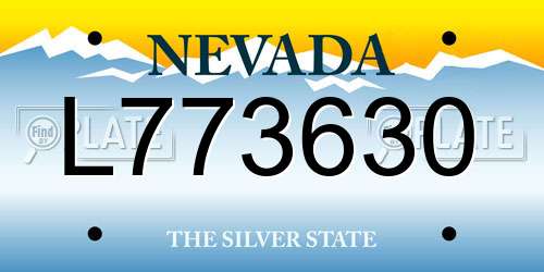 L773630 Nevada License Plate