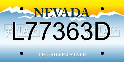 L77363D Nevada License Plate