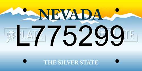 L775299 Nevada License Plate