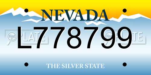 L778799 Nevada License Plate
