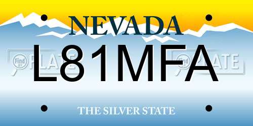 L81MFA Nevada License Plate