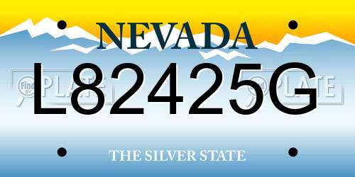 L82425G Nevada License Plate