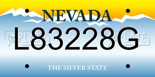 L83228G Nevada License Plate