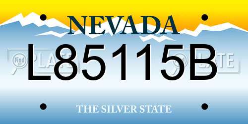 L85115B Nevada License Plate