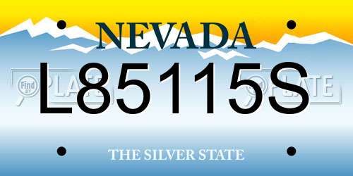 L85115S Nevada License Plate