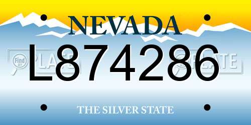 L874286 Nevada License Plate