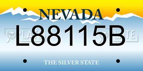 L88115B Nevada License Plate