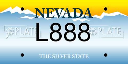 L888 Nevada License Plate