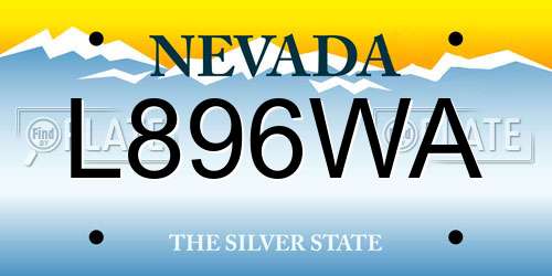 L896WA Nevada License Plate