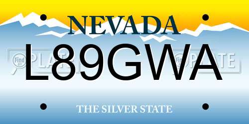 L89GWA Nevada License Plate