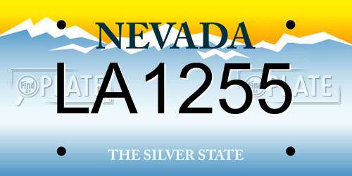 LA1255 Nevada License Plate